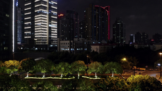 上海城市夜景航拍视频