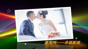 梦幻线条飘落花朵婚礼图片展示会声会影X10模板40秒视频