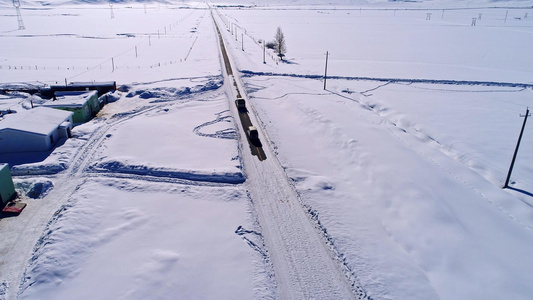 雪天公路视频