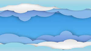 卡通白云蓝天镜像背景视频30秒视频