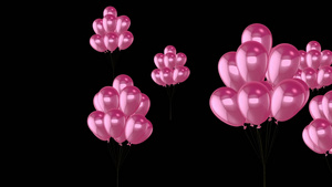 透明通道一束粉色气球上升视频素材60秒视频