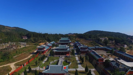 南少林 建筑 门头 寺庙 宫殿视频