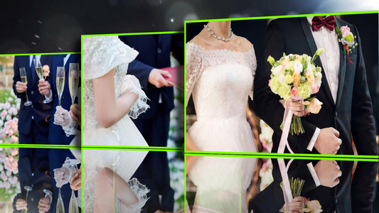 摄图网—绘声绘影X10时尚唯美的线条婚礼相册集展示视频