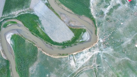 新疆河流航拍风景视频