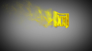 金色字体粒子消散出去10秒视频