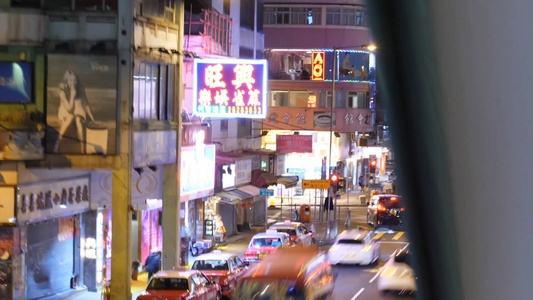 行走香港大街延迟拍摄实拍视频