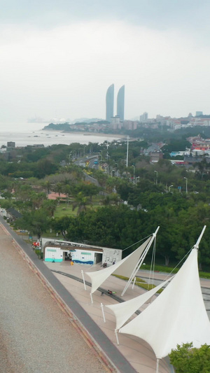 厦门环岛路音乐广场海岸线鹅卵石10秒视频