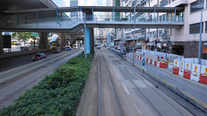 香港有轨电车跟踪拍摄视频22秒视频