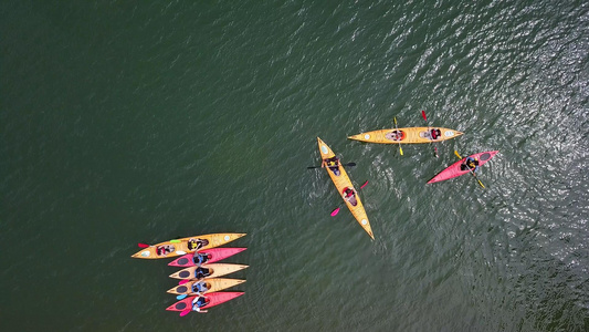 千岛湖上皮划艇航拍4K视频