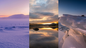 冬天日出迷人自然美景风光9秒视频