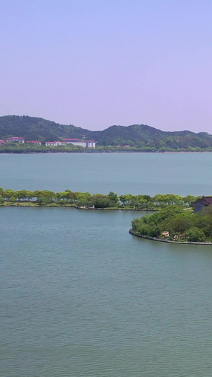 宁波东钱湖风光湖心岛航拍视频自然风光34秒视频