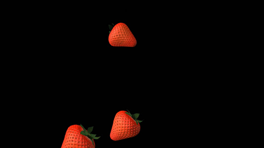透明通道草莓水果视频素材视频