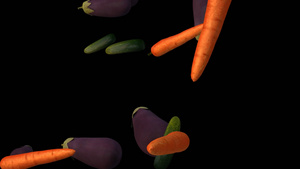 透明通道胡萝卜黄瓜茄子蔬菜视频素材60秒视频