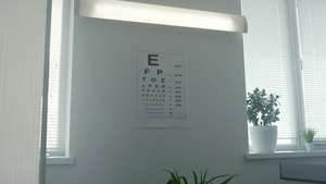 标准视力测试图挂在医生办公室的白墙上8秒视频