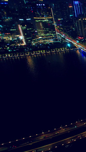 广州猎德大桥城市夜景车流航拍航拍广州视频