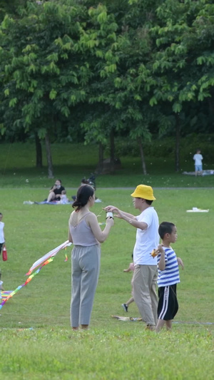 深圳莲花山公园放风筝【该视频无肖像权，请勿商用】放风筝的人25秒视频