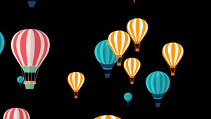 卡通热气球上升动画15秒视频