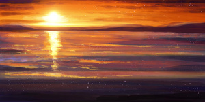 夕阳黄昏橙色海边动态视频背景25秒视频