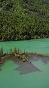 航拍5A景区喀纳斯第三道湾卧龙湾视频自驾旅游视频