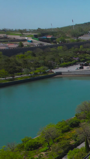航拍5A蓬莱阁景区戚继光纪念馆古建筑视频旅游目的地55秒视频