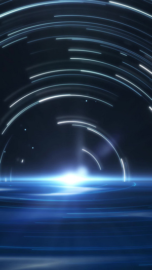 星轨蓝色海洋粒子背景光效发光30秒视频