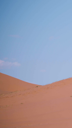 挑战大自然渺小的沙漠中徒步的驴友腾格里13秒视频