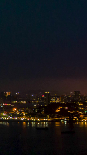 航拍澳门城市夜景移动延时摄影过渡镜头12秒视频