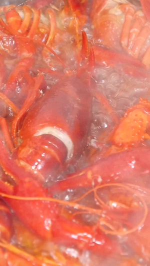 小龙虾油炸小龙虾油焖大虾麻小小龙虾烹饪过程14秒视频