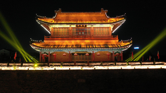 荆州古城夜景视频