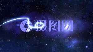 夜色星空粒子光写字logo演绎9秒视频