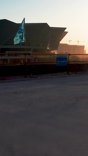 建设中的奥体中心航拍中国基建124秒视频
