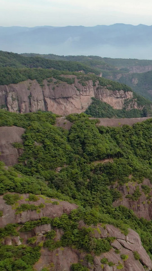 5A浙江神仙居景区起伏的山脉自然风光航拍视频旅游景区40秒视频
