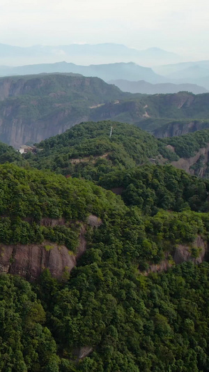 5A浙江神仙居景区起伏的山脉自然风光航拍视频旅游景点40秒视频