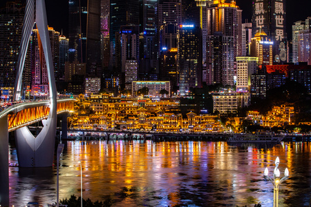 重庆洪崖洞夜景渝中区凔百路夜景渝中半岛夜景8k视频