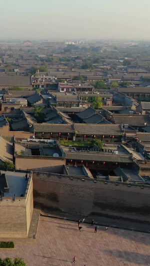 航拍山西著名5A级景区世界文化遗产平遥古城全景旅游景区51秒视频