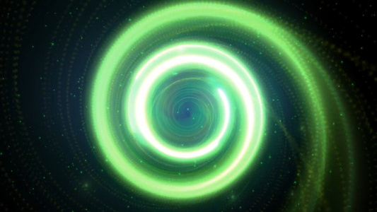 绿色发光螺旋冲锋运动效应视频