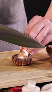 切香菇实拍广告片段视频