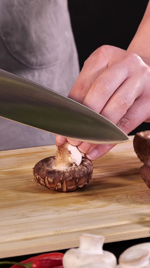 切香菇实拍广告片段14秒视频