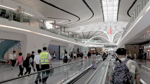 4K北京机场繁忙运转商旅人群32秒视频