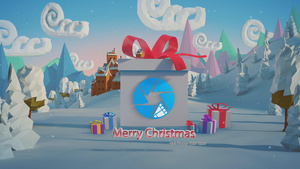 三维效果圣诞节卡通场景AE模板16秒视频