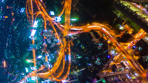泰国曼谷城市航拍夜景20秒视频