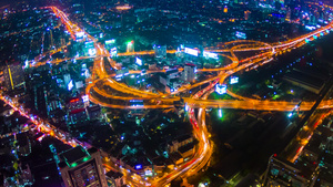 泰国曼谷城市夜景航拍12秒视频