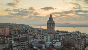 日出阳光下伊斯坦布尔5秒视频