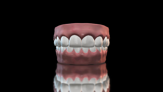 4K透明通道三维牙齿素材[3D立体]视频