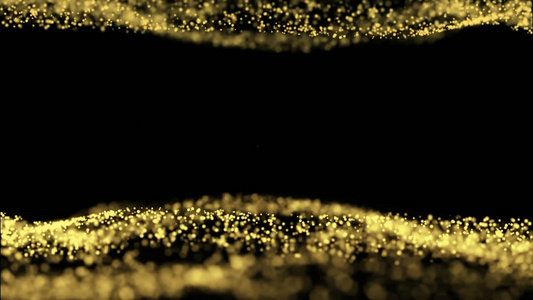 透明通道金色粒子边框视频素材视频