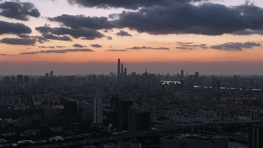 上海陆家嘴日出城市地标宣传片航拍视频