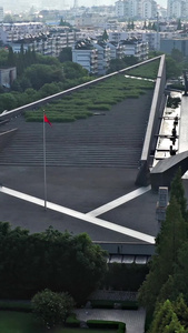 南京大屠杀遇难同胞纪念馆航拍红色景点视频