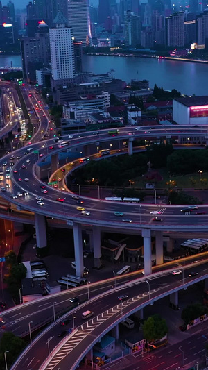 航拍傍晚的南浦大桥航拍中国81秒视频
