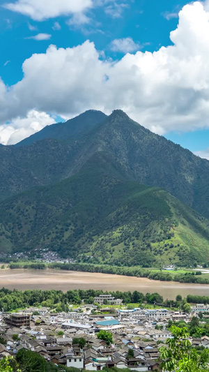  延时云南丽江石鼓镇长江第一湾素材旅游景点12秒视频