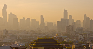 曼谷日落时的城市景观20秒视频